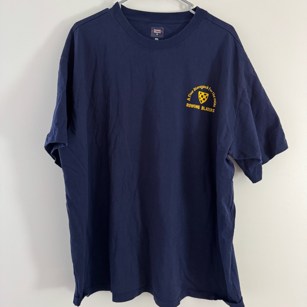 Rowing Blazers Navy Blue Tee with Yellow Logo